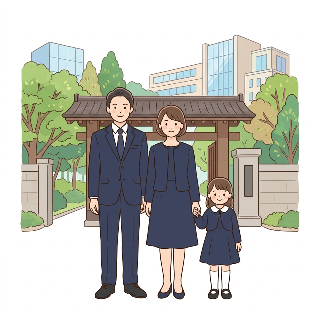 千葉大学教育学部附属幼稚園の受験に臨む家族