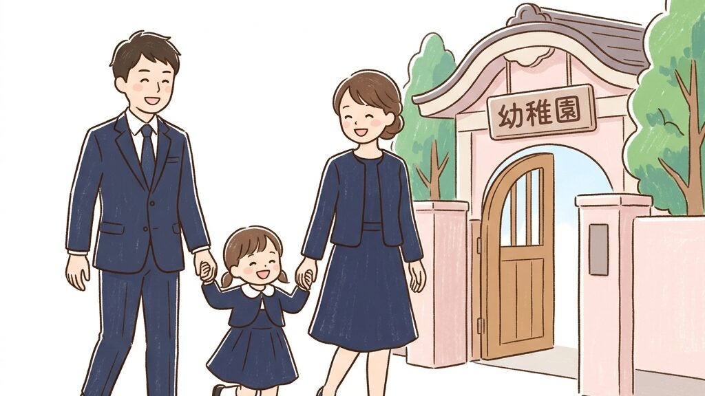 鹿児島大学教育学部附属幼稚園の受験に臨む家族