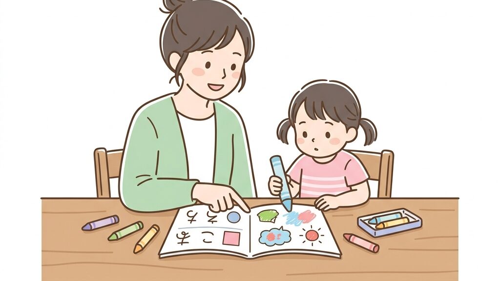 親子で家庭学習するイメージ