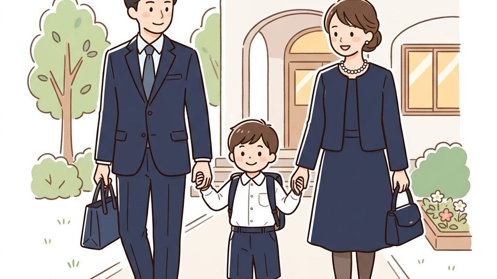 山口大学教育学部附属幼稚園の受験に臨む家族
