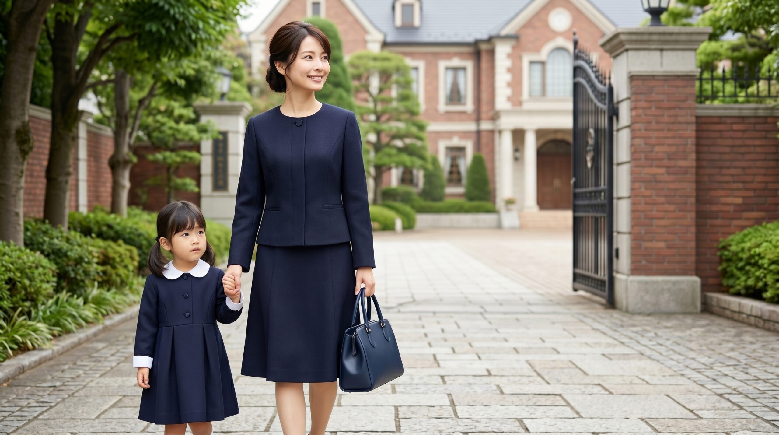 幼稚園受験の面接に臨む母親のお受験スーツと子供の服装