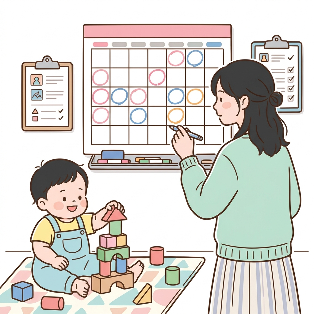 弘前大学附属幼稚園の選考スケジュールイラスト