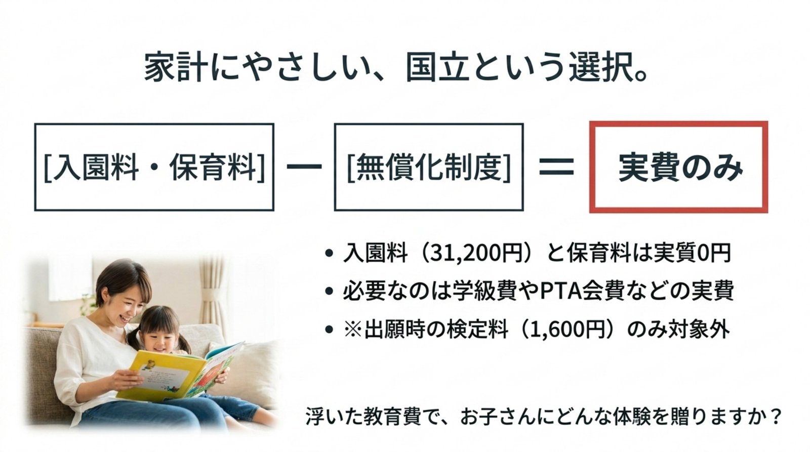 家計にやさしい、国立という選択。