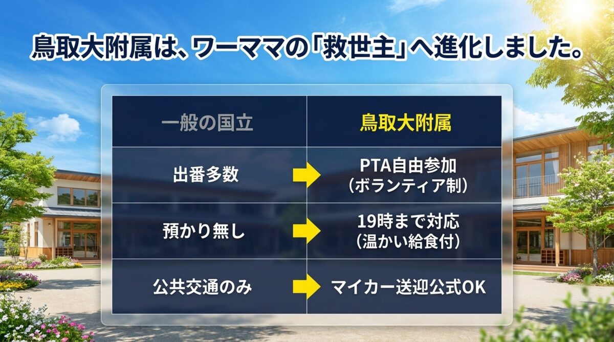 鳥取大学附属幼稚園 一般の国立との比較