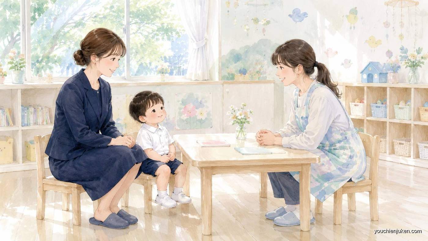 親子面接に臨む親子のイメージ