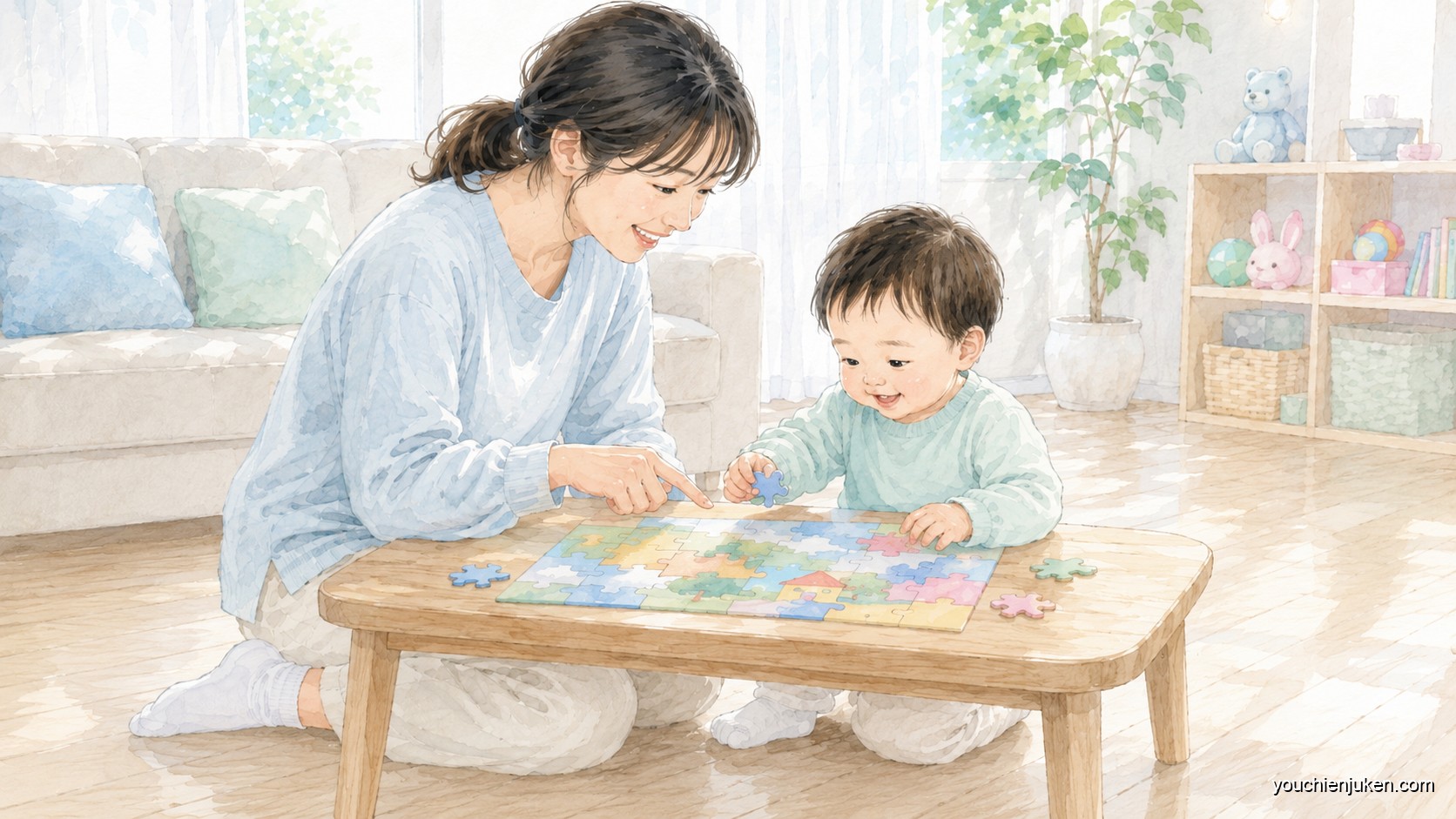 ベビーパークで親子が取り組む様子