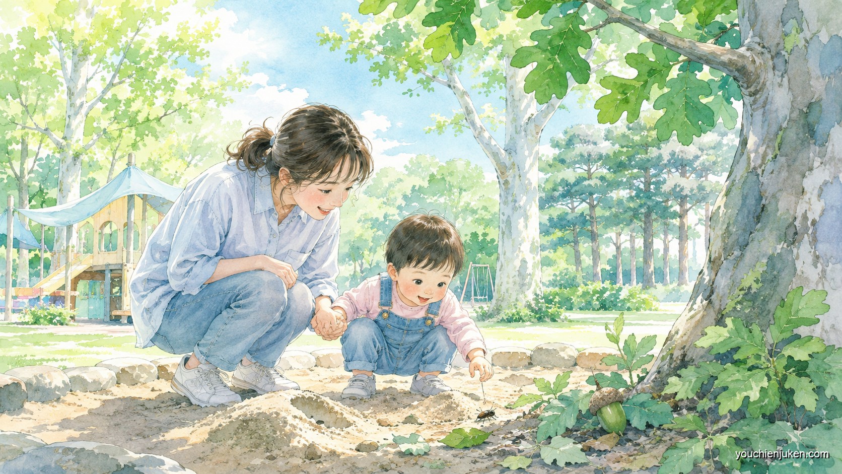 千葉大学教育学部附属幼稚園の見学に訪れた親子