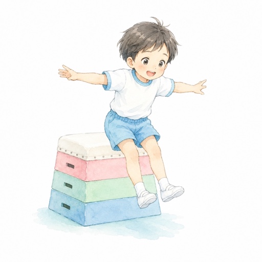 とび箱ジャンプのイラスト