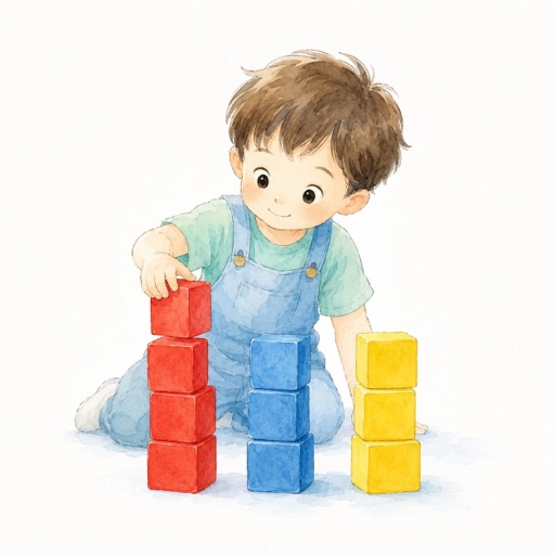 色つみきのイラスト