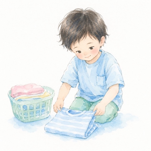 衣服のたたみのイラスト