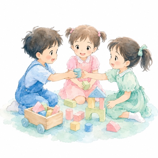 集団遊びのイラスト