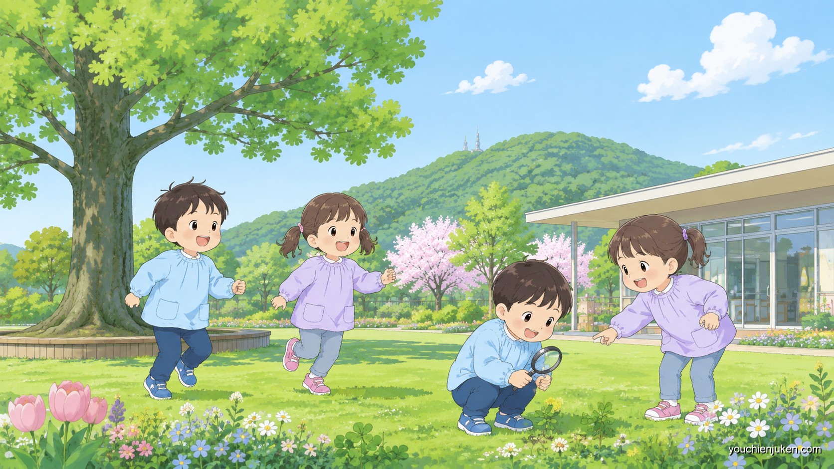 福岡教育大学附属福岡幼稚園でのびのび過ごす子どもたち