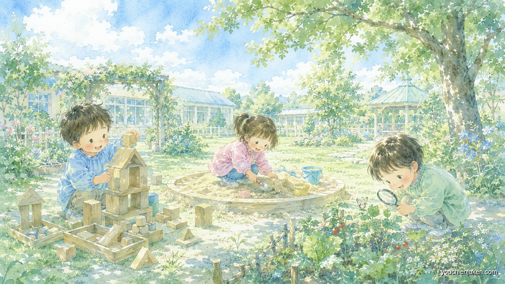 兵庫教育大学附属幼稚園でうれしのタイムに遊ぶ子どもたち