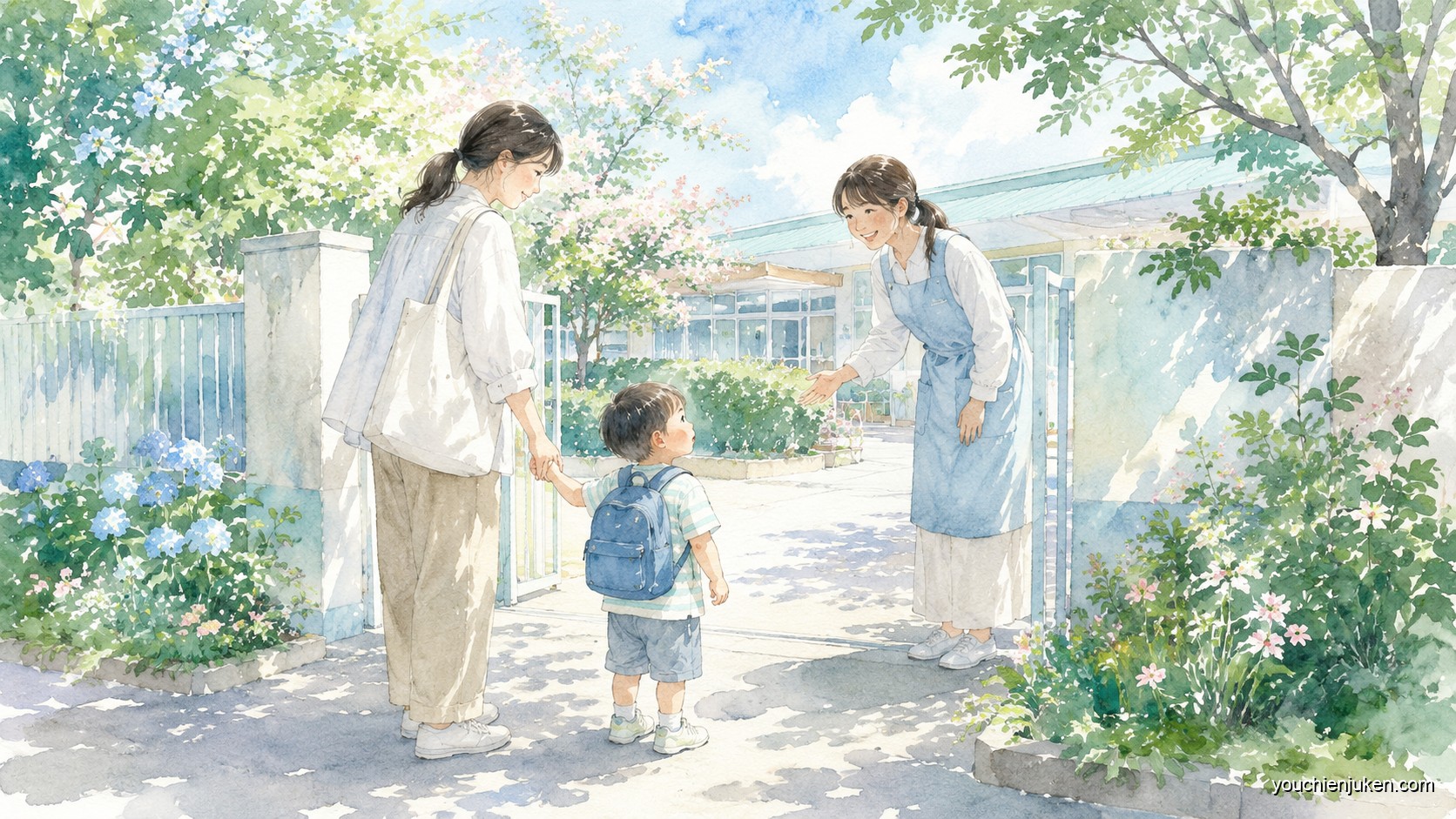 鹿児島大学教育学部附属幼稚園の見学に訪れた親子