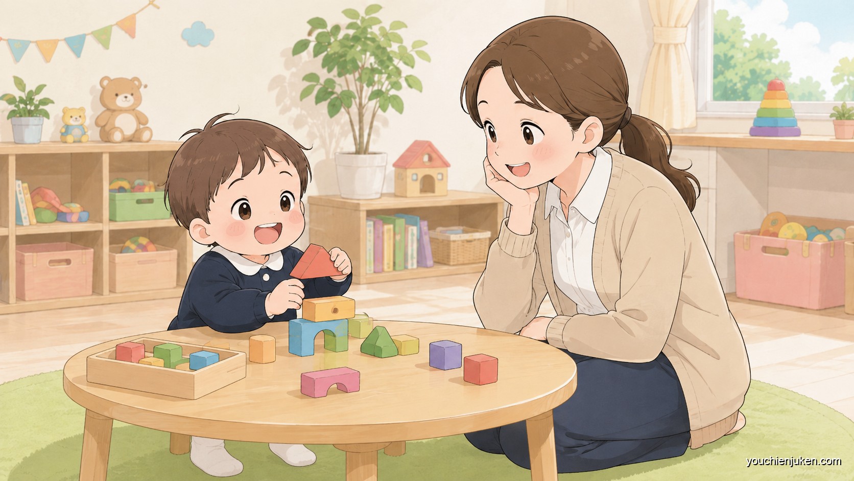 高知大学教育学部附属幼稚園の選考をイメージした親子