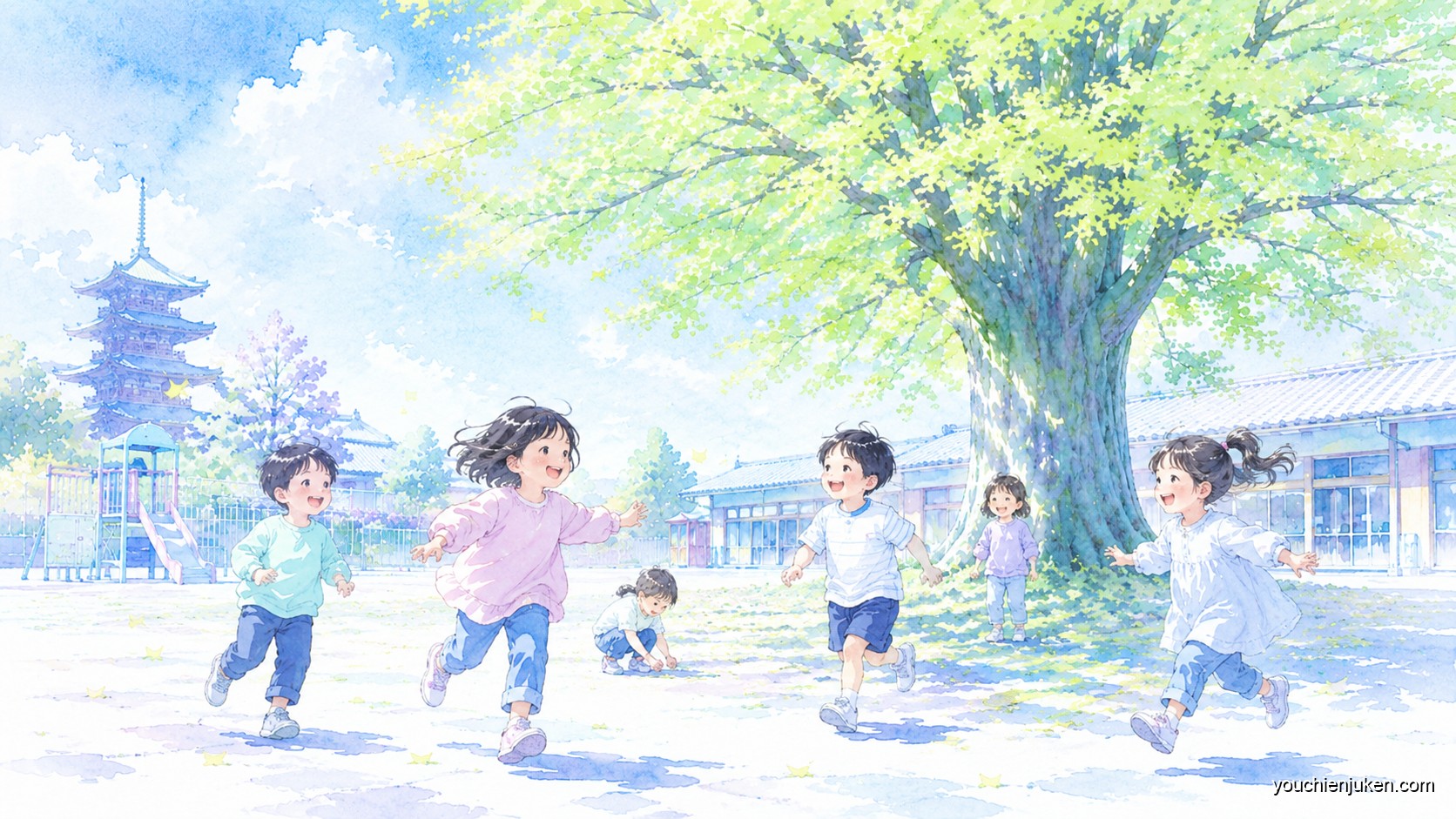 京都教育大学附属幼稚園でのびのび過ごす子どもたち