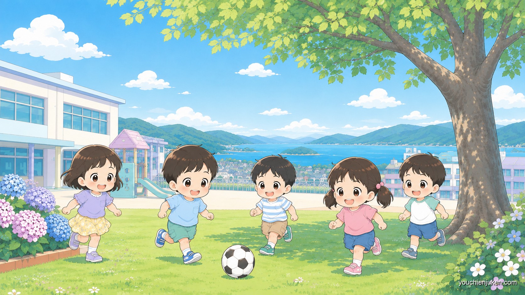 広島大学附属三原幼稚園でのびのび過ごす子どもたち