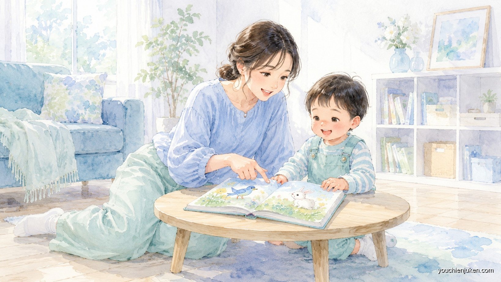 長崎大学教育学部附属幼稚園に向けて家庭学習に取り組む親子