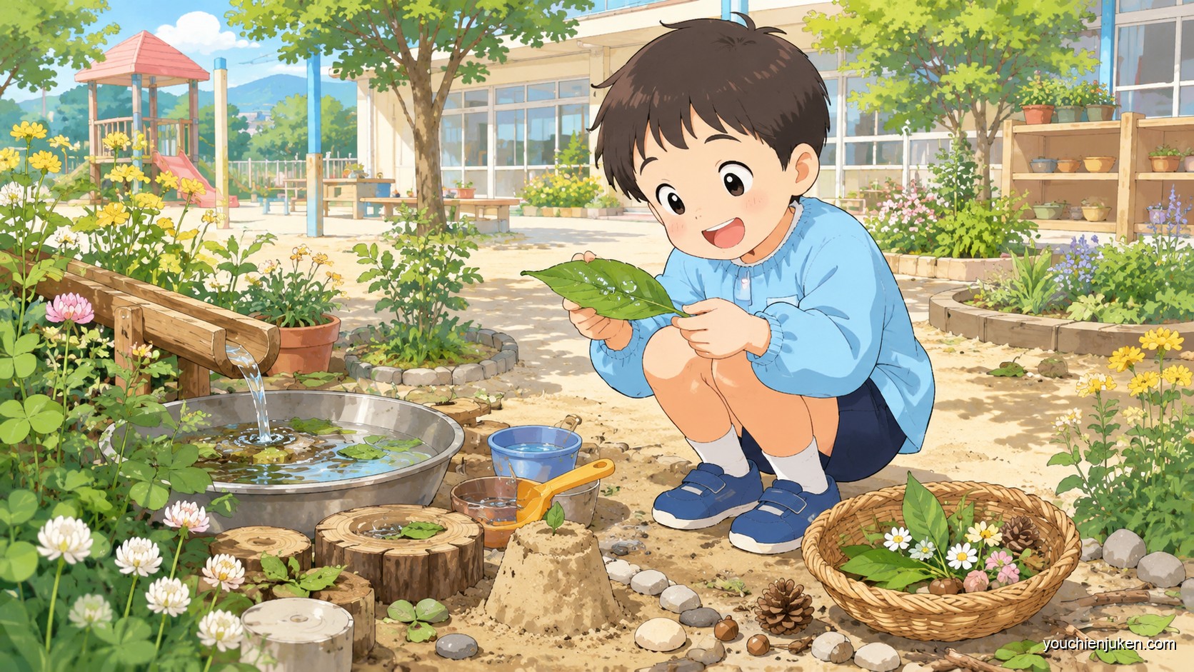 鳴門教育大学附属幼稚園で遊誘財の環境にふれて遊ぶ子ども