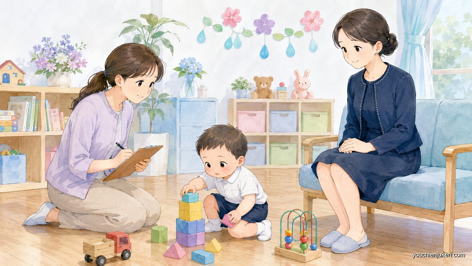 佐賀大学教育学部附属幼稚園の行動観察と面接をイメージした親子