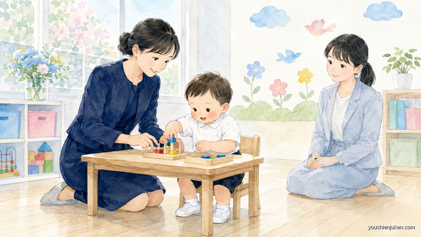親子で活動する幼稚園受験の行動観察のイメージ